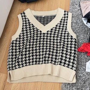 houndstooth sweater vest